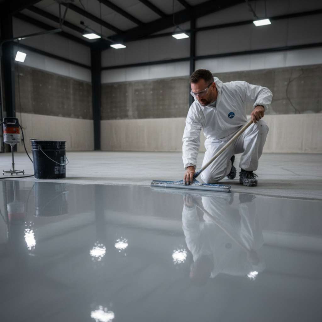 epoxy flooring applicator